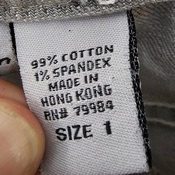 Vintage Chico's Platinum Gray Grunge Cropped Jeans 1 (M) 30" Waist - Picture 12 of 13